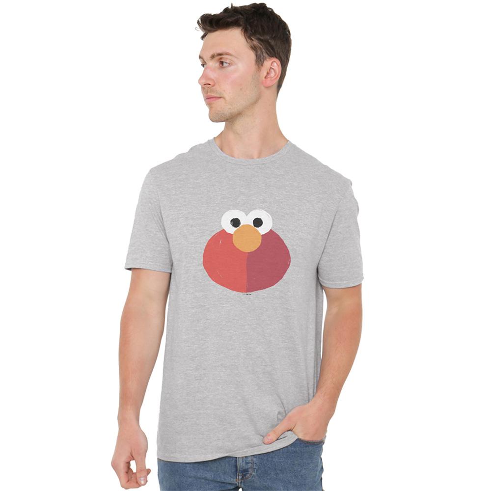 Athletic Heather - Back - Sesame Street Unisex Adult Elmo Smile T-Shirt