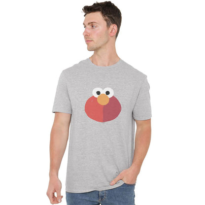 Athletic Heather - Back - Sesame Street Unisex Adult Elmo Smile T-Shirt