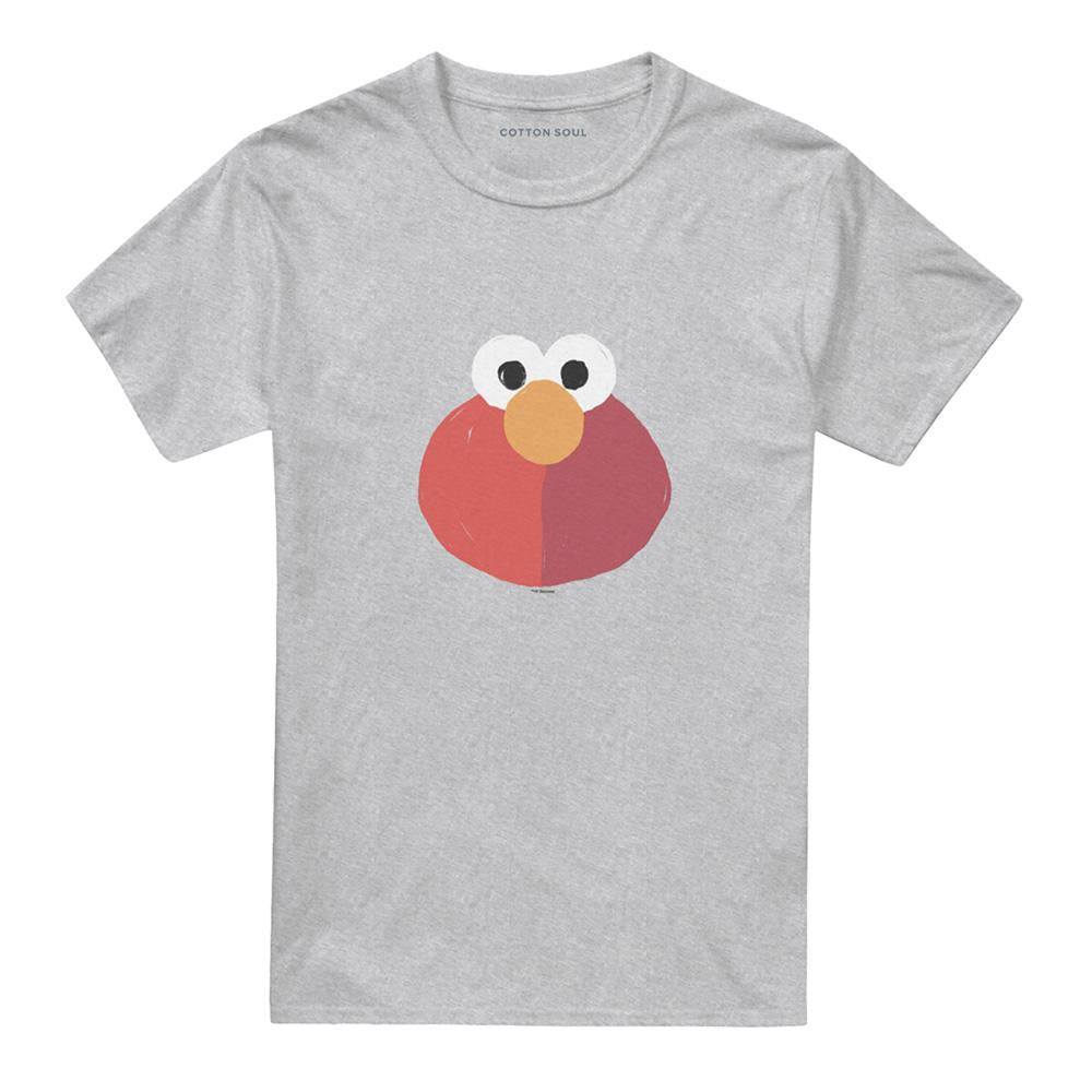 Athletic Heather - Front - Sesame Street Unisex Adult Elmo Smile T-Shirt