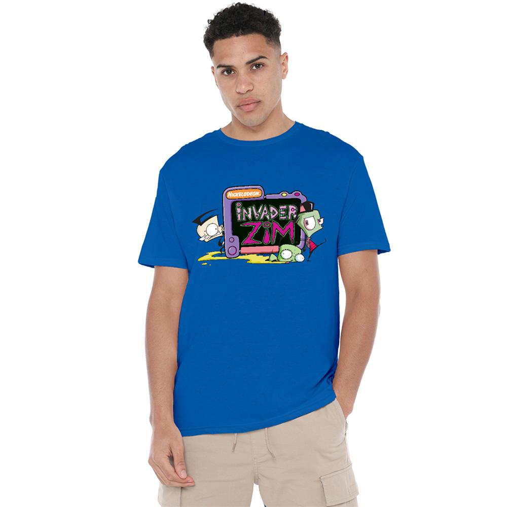 Royal Blue - Back - Invader Zim Unisex Adult Gir And Dib Logo T-Shirt