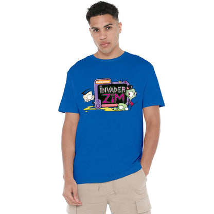 Royal Blue - Back - Invader Zim Unisex Adult Gir And Dib Logo T-Shirt