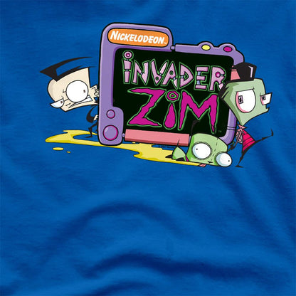 Royal Blue - Side - Invader Zim Unisex Adult Gir And Dib Logo T-Shirt