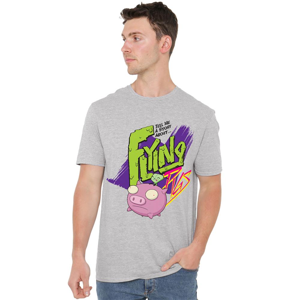 Athletic Heather - Back - Invader Zim Unisex Adult Flying Pigs T-Shirt