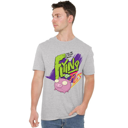 Athletic Heather - Back - Invader Zim Unisex Adult Flying Pigs T-Shirt