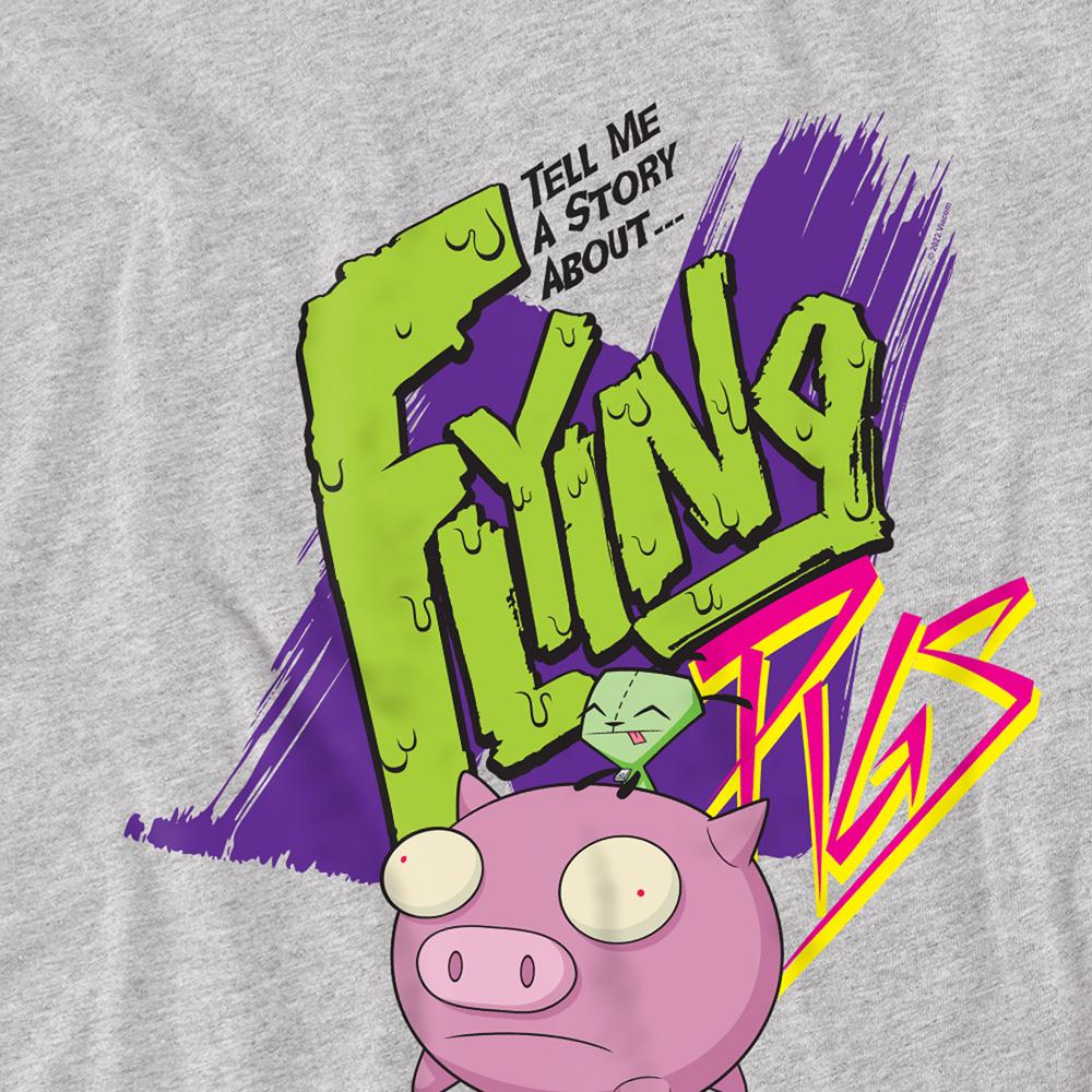 Athletic Heather - Side - Invader Zim Unisex Adult Flying Pigs T-Shirt