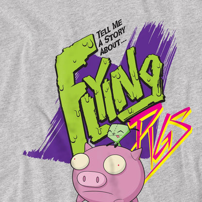 Athletic Heather - Side - Invader Zim Unisex Adult Flying Pigs T-Shirt
