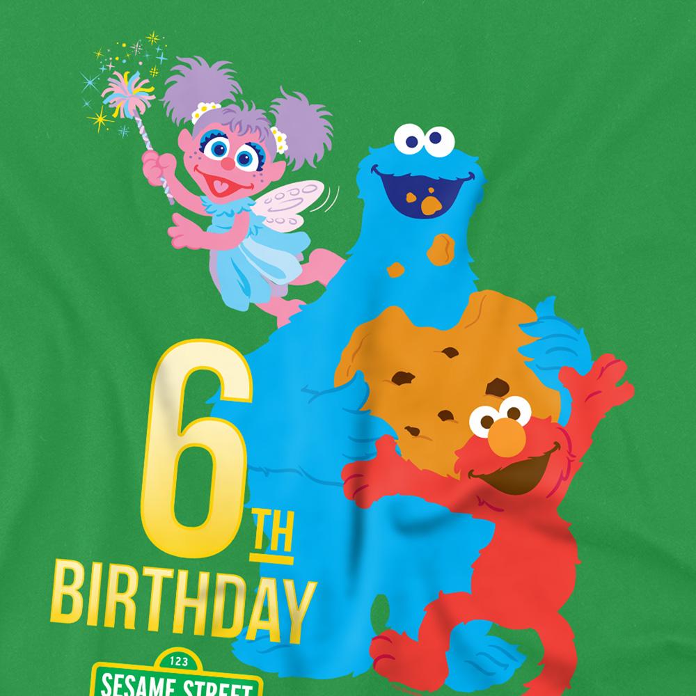 Kelly Green - Side - Sesame Street Unisex Adult 6th Birthday T-Shirt