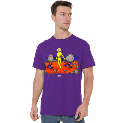 Purple - Back - Jim Henson Unisex Adult Dancing Spaceman T-Shirt