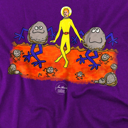 Purple - Side - Jim Henson Unisex Adult Dancing Spaceman T-Shirt