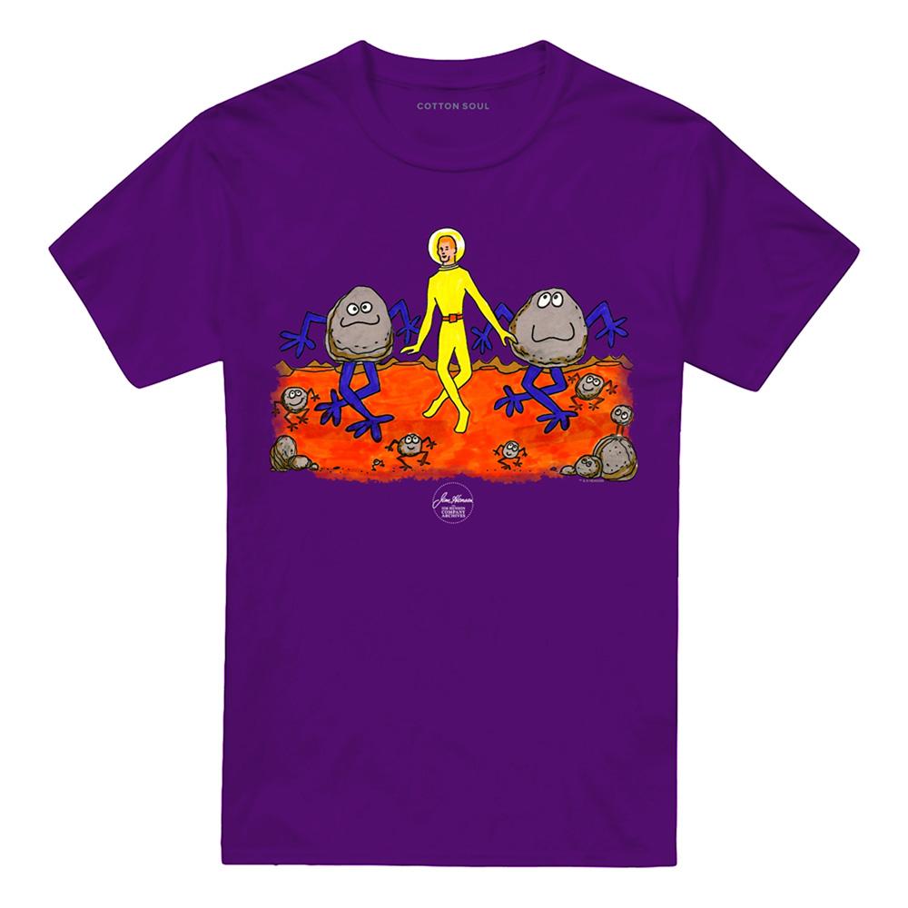 Purple - Front - Jim Henson Unisex Adult Dancing Spaceman T-Shirt