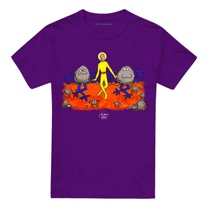 Purple - Front - Jim Henson Unisex Adult Dancing Spaceman T-Shirt