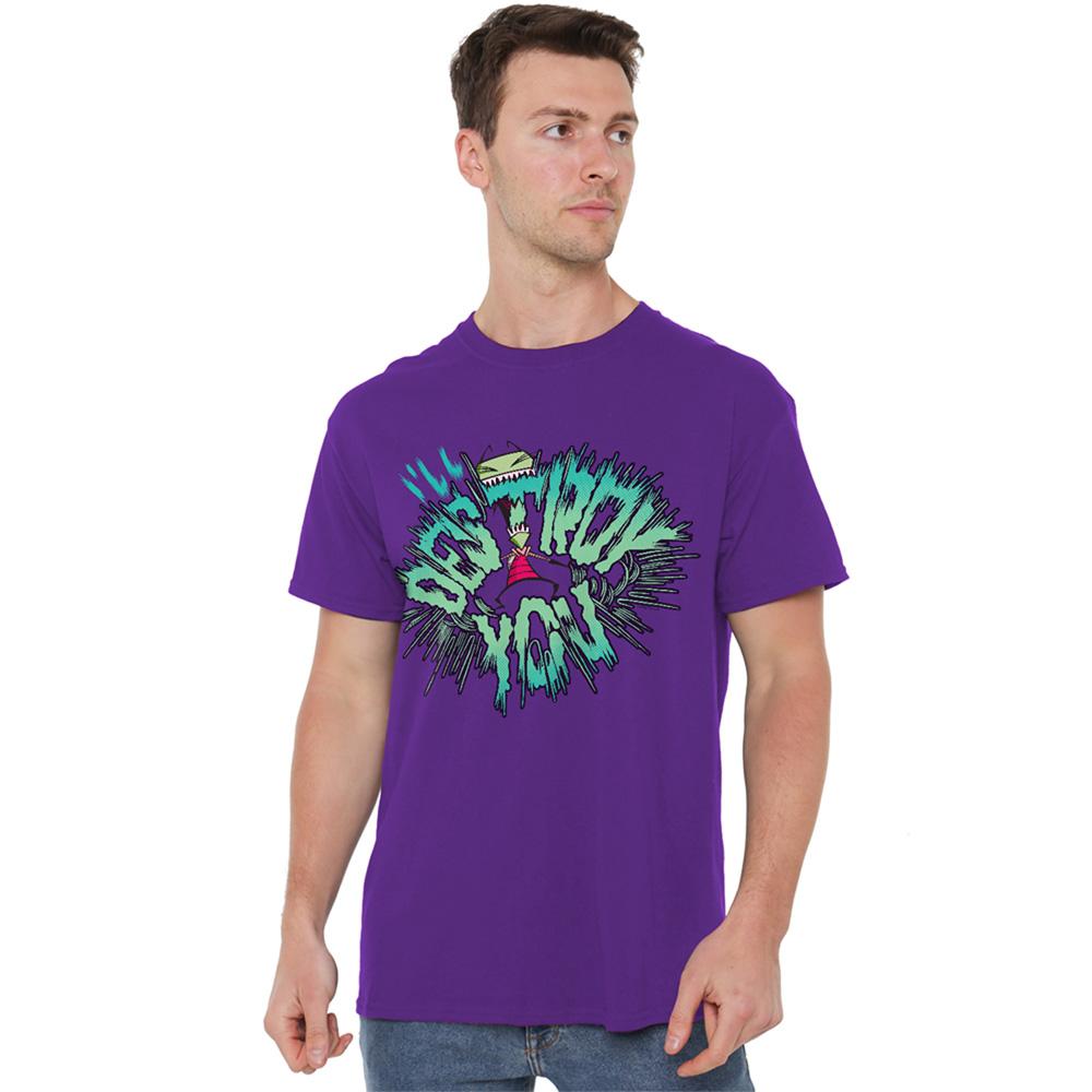 Purple - Back - Invader Zim Unisex Adult I´ll Destroy You T-Shirt