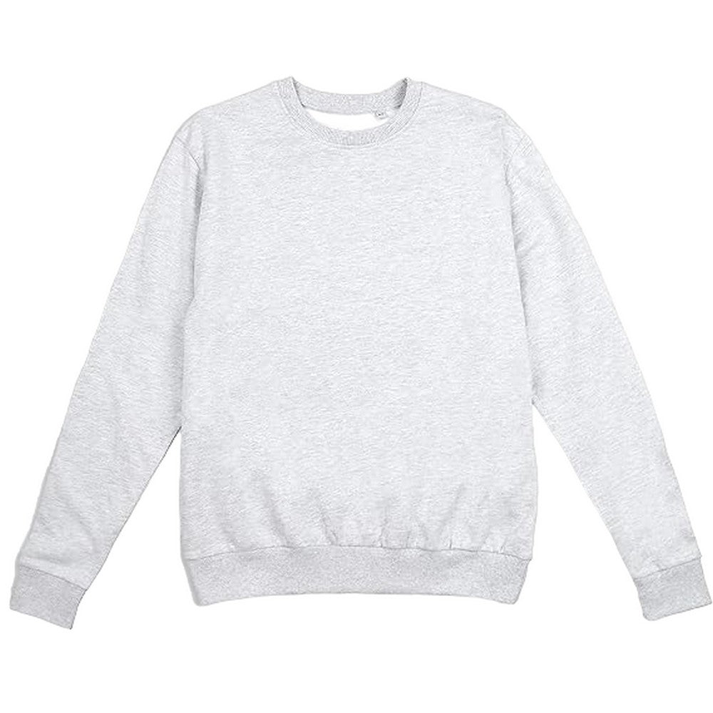Sports Grey - Front - Cotton Soul Womens-Ladies Plain Crew Neck Sweatshirt