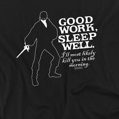 Black - Side - The Princess Bride Unisex Adult Good Work T-Shirt