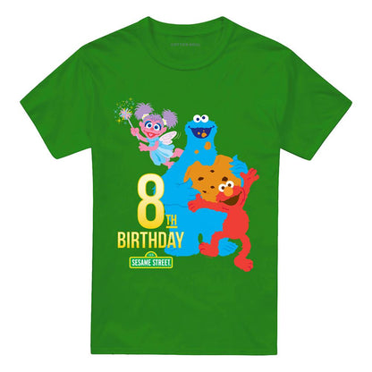 Kelly Green - Front - Sesame Street Unisex Adult 8th Birthday T-Shirt