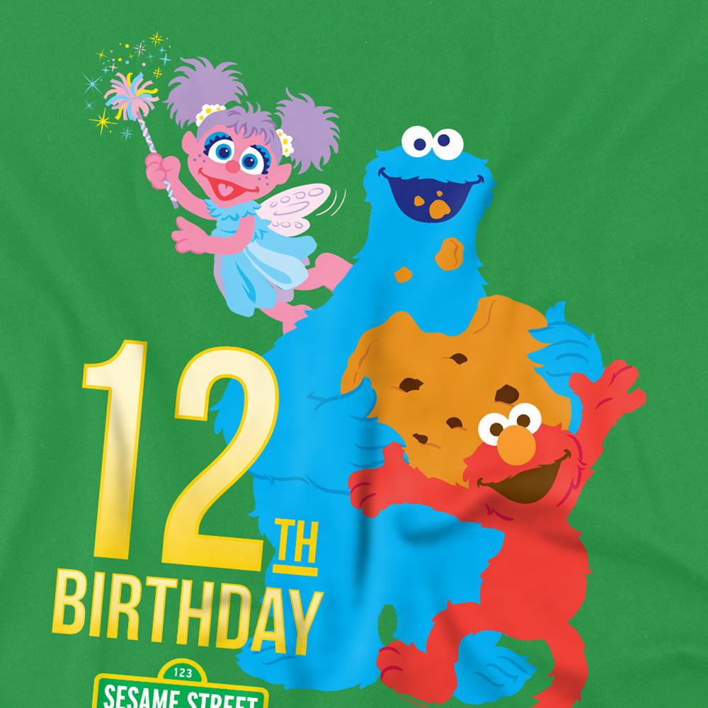 Kelly Green - Side - Sesame Street Unisex Adult 12th Birthday T-Shirt
