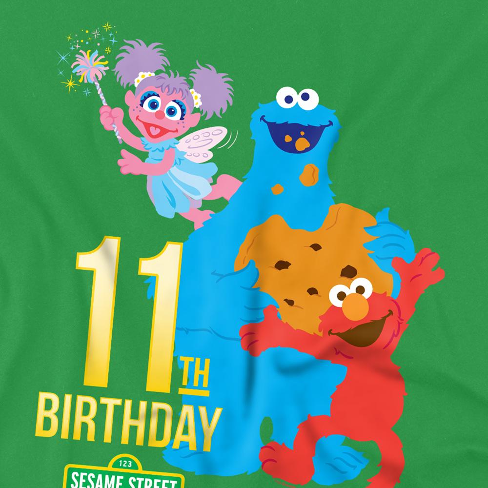 Kelly Green - Side - Sesame Street Unisex Adult 11th Birthday T-Shirt
