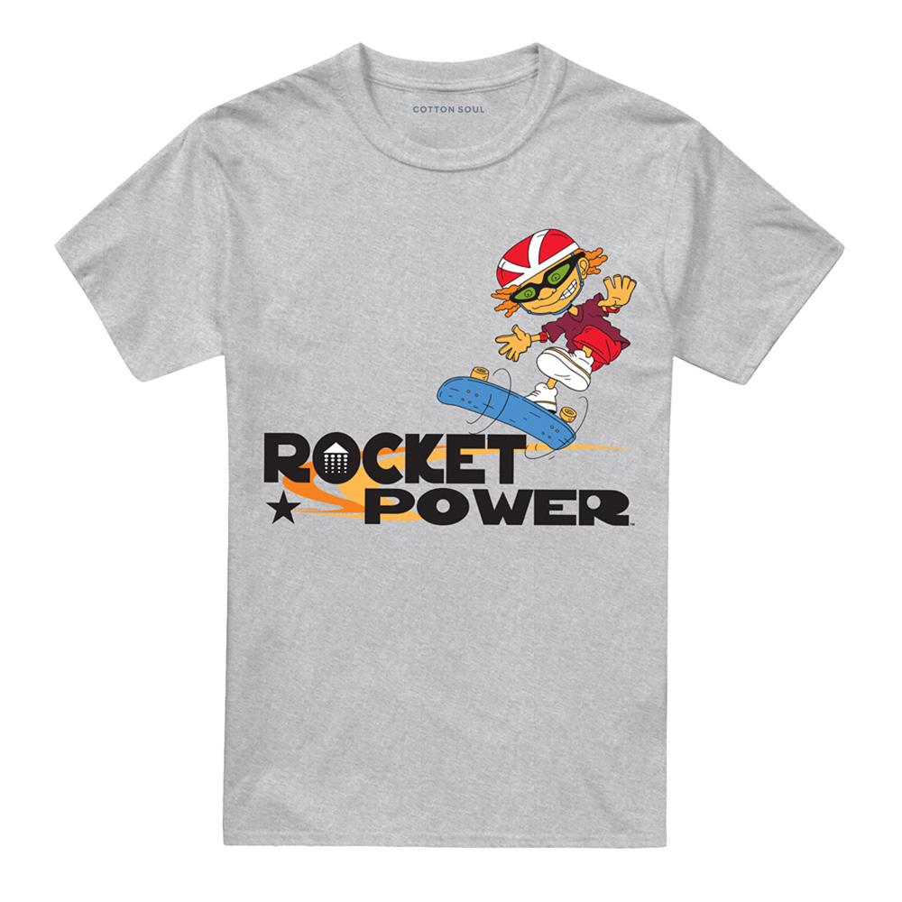 Athletic Heather - Front - Rocket Power Unisex Adult Otto´s Skateboard Tricks T-Shirt