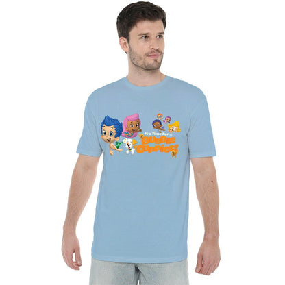 Light Blue - Back - Bubble Guppies Unisex Adult It´s Time T-Shirt
