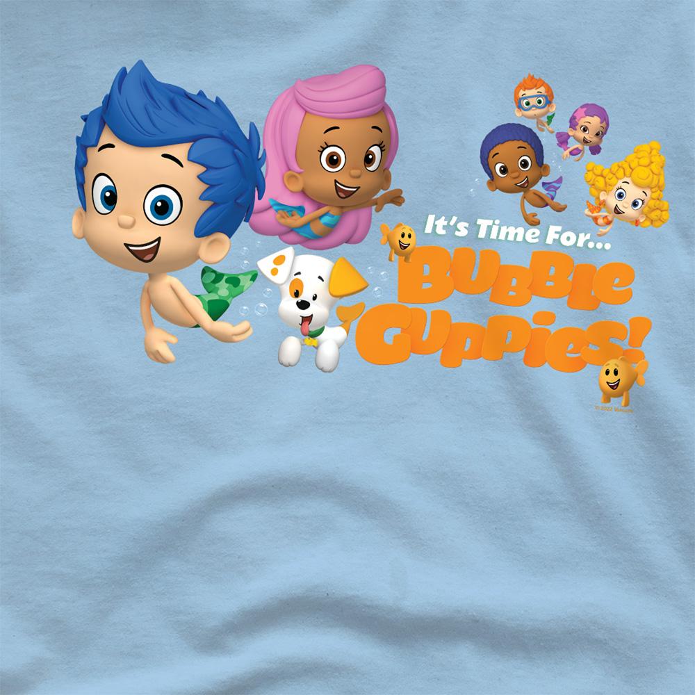Light Blue - Side - Bubble Guppies Unisex Adult It´s Time T-Shirt
