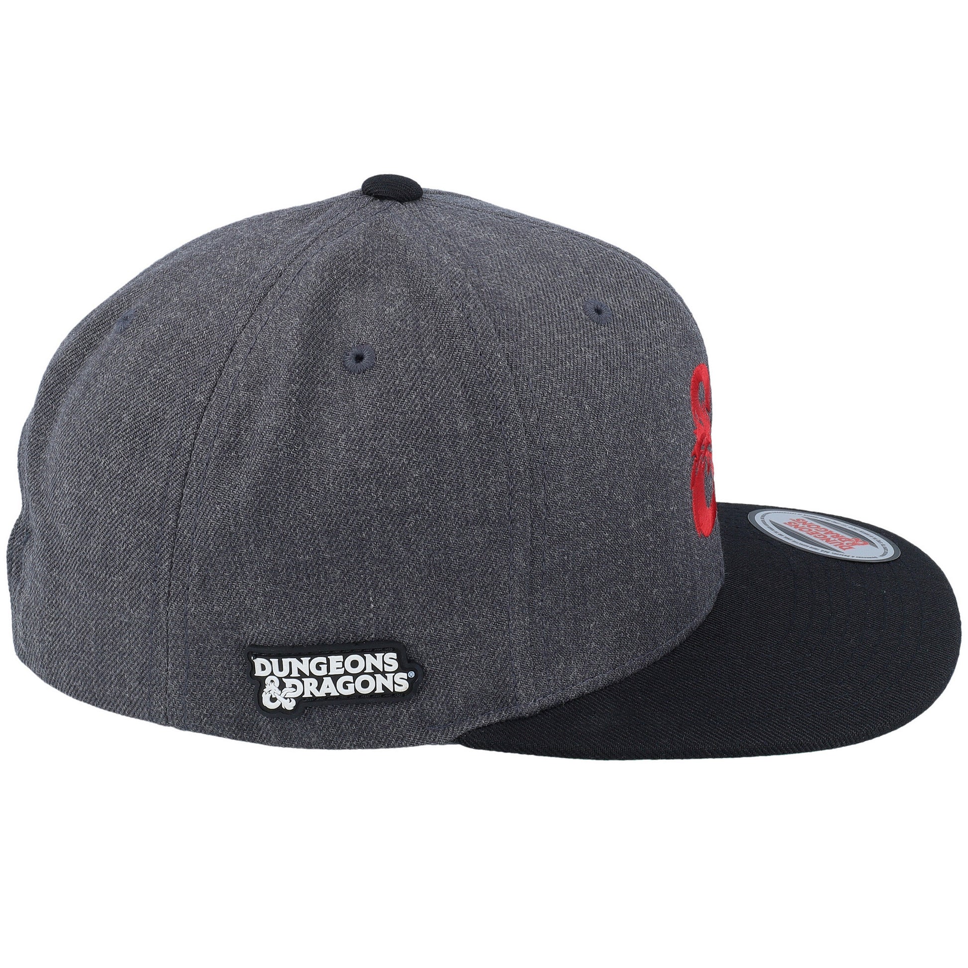 Black-Grey - Side - Dungeons & Dragons Mens Emblem Snapback Cap