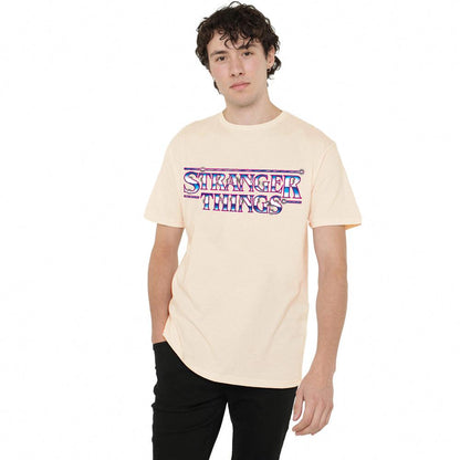 Natural - Back - Stranger Things Mens Metal Logo T-Shirt