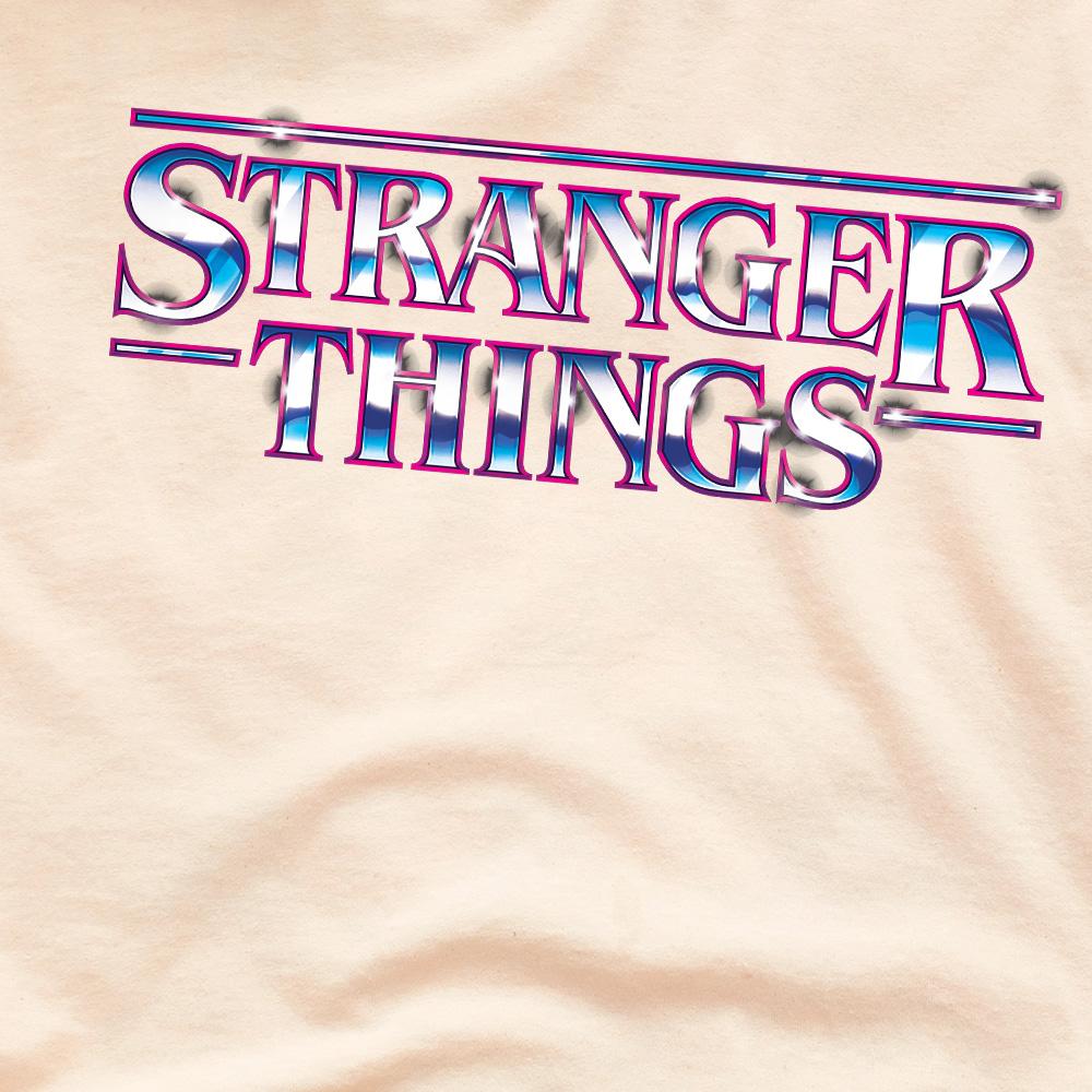 Natural - Side - Stranger Things Mens Metal Logo T-Shirt