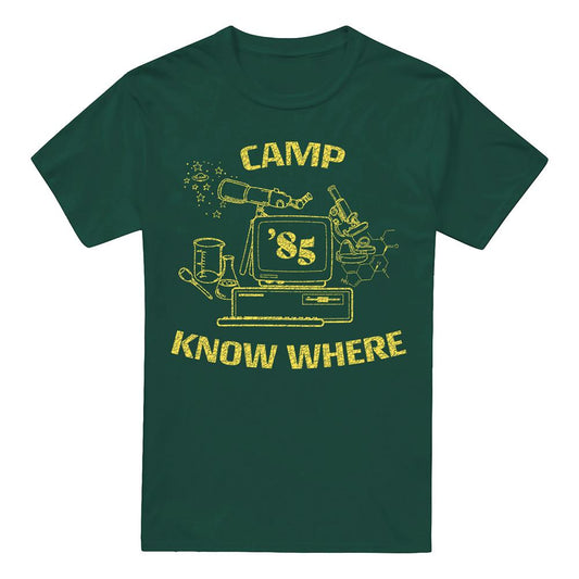 Hunter Green - Front - Stranger Things Mens Camp Know Where 1989 T-Shirt