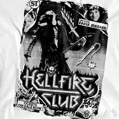 White - Side - Stranger Things Childrens-Kids Hellfire Club Poster T-Shirt