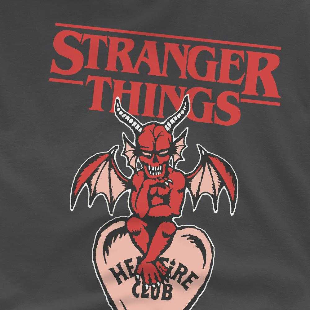 Charcoal - Side - Stranger Things Childrens-Kids Hellfire Heart T-Shirt