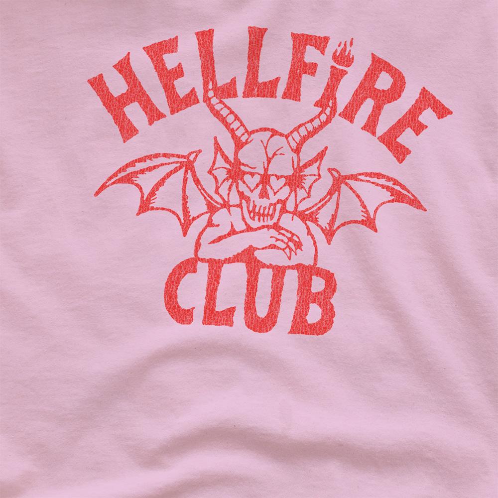 Pink - Side - Stranger Things Mens Hellfire Club Tonal Devil T-Shirt