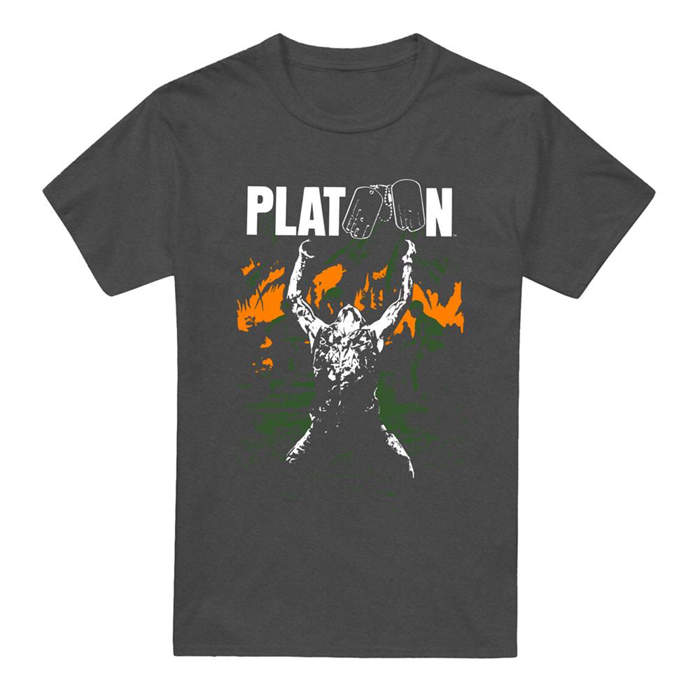 Charcoal - Front - Platoon Unisex Adult Graphic Heather T-Shirt