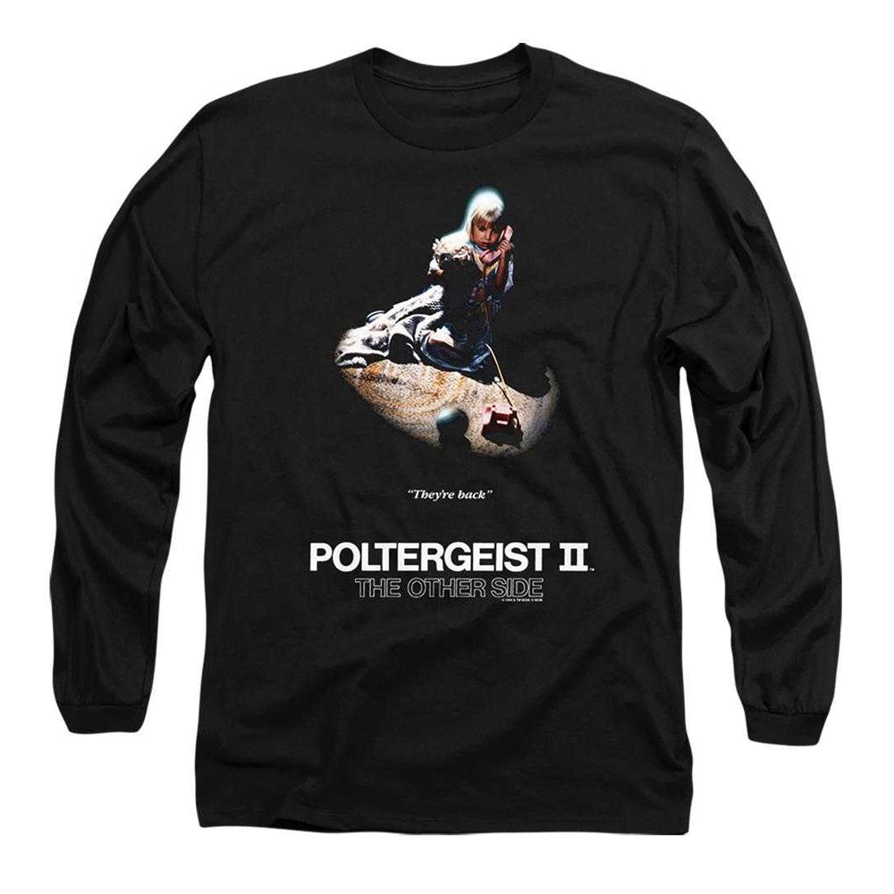 Black - Front - Poltergeist Unisex Adult Poster Long-Sleeved T-Shirt