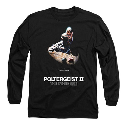Black - Front - Poltergeist Unisex Adult Poster Long-Sleeved T-Shirt