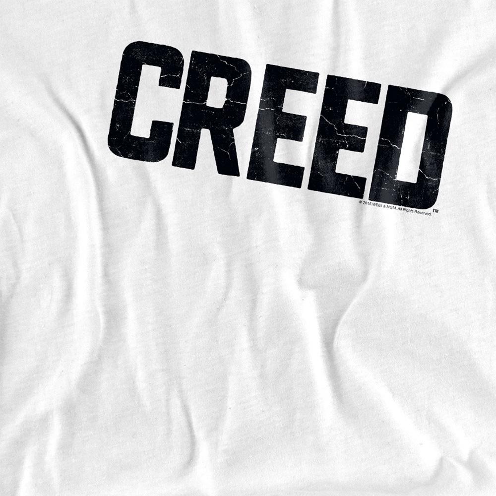 White - Side - Creed Unisex Adult Cracked Logo Ringer T-Shirt