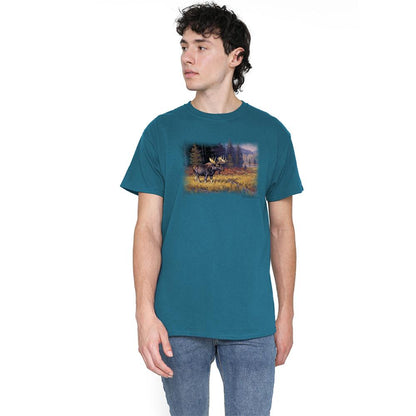 Slate - Back - Wild Wings Unisex Adult October Moose T-Shirt
