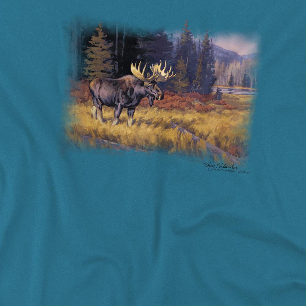 Slate - Side - Wild Wings Unisex Adult October Moose T-Shirt