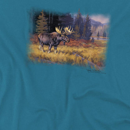 Slate - Side - Wild Wings Unisex Adult October Moose T-Shirt