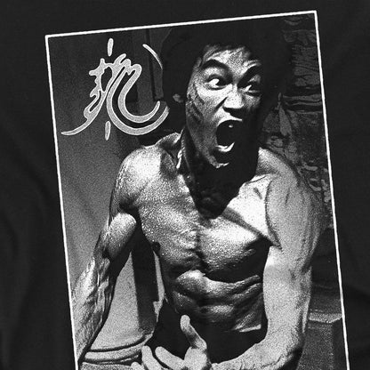 Black - Side - Bruce Lee Unisex Adult Focused Rage Long-Sleeved T-Shirt