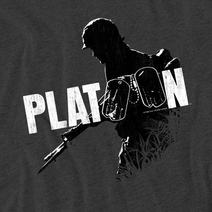 Charcoal - Side - Platoon Unisex Adult Heather T-Shirt