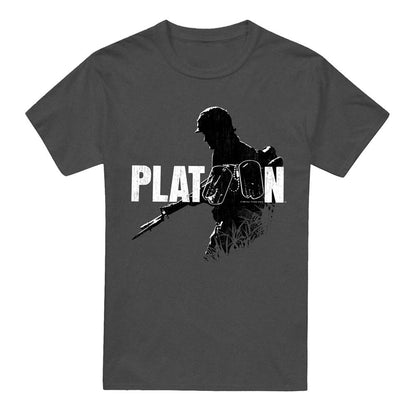 Charcoal - Front - Platoon Unisex Adult Heather T-Shirt