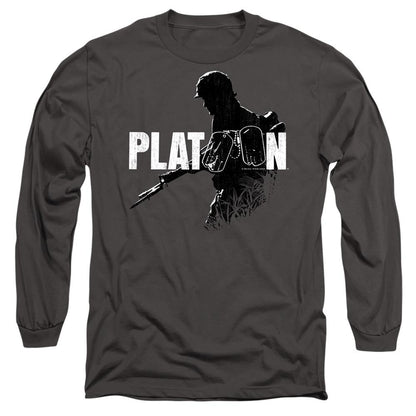 Charcoal - Front - Platoon Unisex Adult Shadow Of War Long-Sleeved T-Shirt