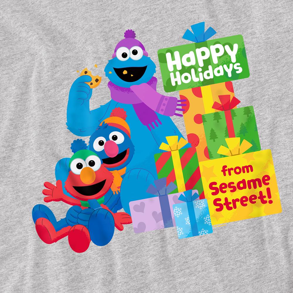Athletic Heather - Side - Sesame Street Unisex Adult Happy Holidays Gifts T-Shirt
