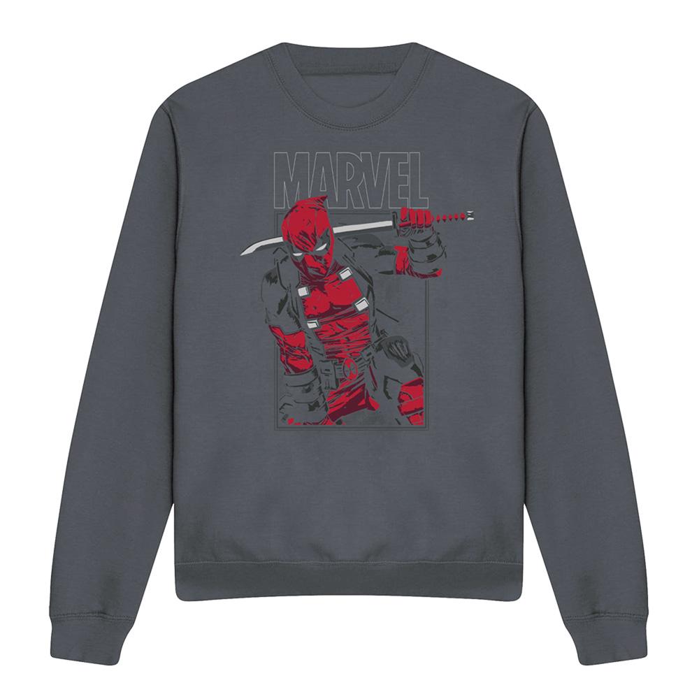 Charcoal - Front - Deadpool Unisex Adult Sword Sweatshirt