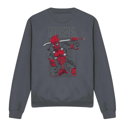 Charcoal - Front - Deadpool Unisex Adult Sword Sweatshirt