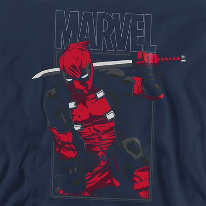 Navy - Side - Deadpool Unisex Adult Sword Sweatshirt