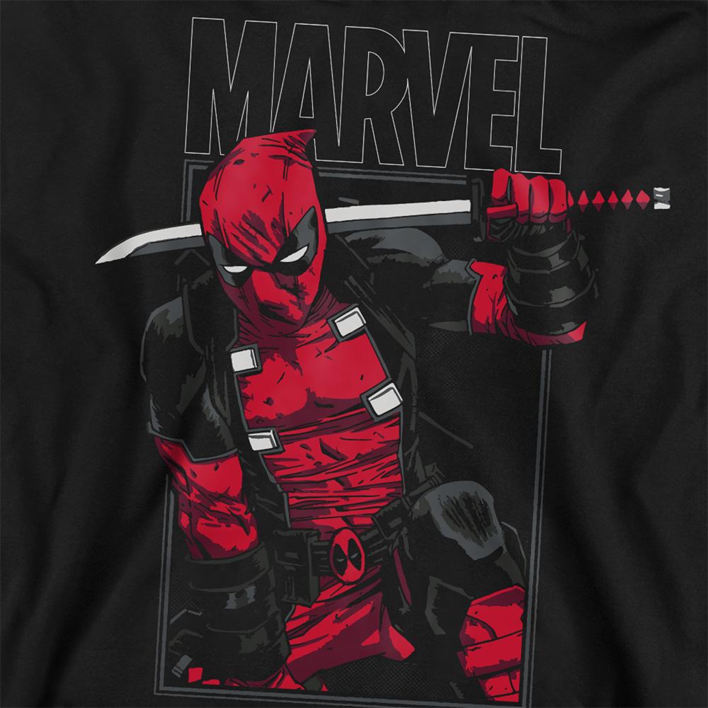 Black - Side - Deadpool Unisex Adult Sword Sweatshirt
