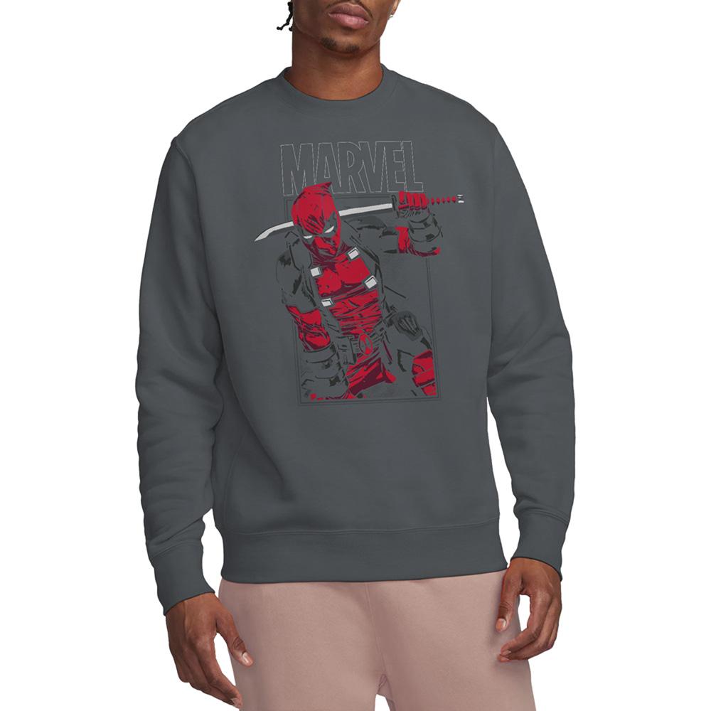 Charcoal - Back - Deadpool Unisex Adult Sword Sweatshirt