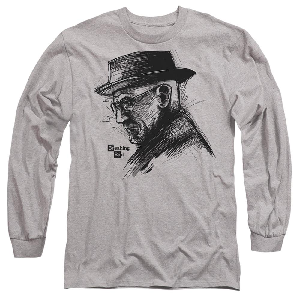 Athletic Heather - Front - Breaking Bad Unisex Adult Heisenberg Sketch Long-Sleeved T-Shirt