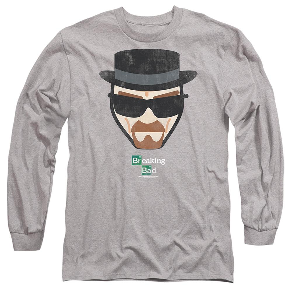 Athletic - Front - Breaking Bad Unisex Adult Heisenberg Face Long-Sleeved T-Shirt